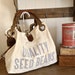 Quality Seed Beans - Vintage Seed Sack Open Tote - Americana OOAK Canvas & Leather Tote... Selina Vaughan Studios