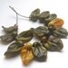 lampwork, handmade - moosy leaves - by Calisto