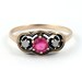 10K Antique Ostby Barton Art Nouveau Victorian Pink Stone and Moonstone Ring