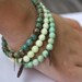 Inspirational Stretch Bracelet Inspire, Dream, Believe, Turquoise, Lemon Chrysoprase, Green Variscite