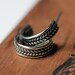 Braided hoop earrings - oxidized - small silver hoop earrings - wheat - chevron - tribal -ready to ship