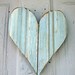 Pale Blue Wooden Wall Heart