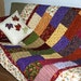 Twin Bed Quilt PUMPKINS GALORE in Fall Colors 65" x 88"