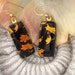 Golden Leave Earrings - Dichroic Fused Glass Jewelry -Black & Gold - Earrings- Fused Glass Earrings -14KT GF 071312e106