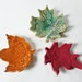 Colorful Ceramic Leaves for Decorating // Ring Catchers // Green, Orange and Pink