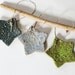 Clay Star Ornaments, Embossed, Set of 3