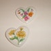 Vintage Avon 1980s porcelain heart Floral heart brooches set of two