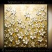 ORIGINAL Large Impasto Landscape Abstract Cream Beige White Flowers Oil Painting Modern Palette Knife Art by Susanna 24x24