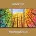 Abstract Forest Looking Up, Contemporary acrylic painting Autumn Natural Organic Art 72x36x1.6