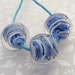 Lampwork Glass Beads Ocean Blue Comic Scribbles