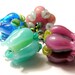 Handmade 4 different pink blue color tulips