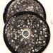 Pale Blue Dot Ceramic Coasters Set of TWO in Black and Gray
