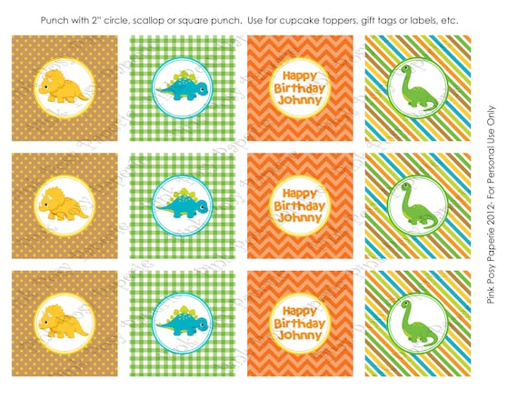Free Printable Dinosaur Cupcake Toppers Free Printable Dinosaur Cupcake Toppers