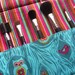 Makeup brush roll , Crochet hook organizer , paintbrush roll , owls