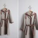 1970s vintage rugby trim gray wool coat