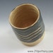 Ceramic Juice Cup / Handmade Stoneware Tumbler, Black and Speckle Tan m120