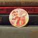 Round Wooden Squirrel Brooch with Vintage Book Illustration