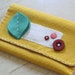 mustard & purple felt wallet / gadget cozy.