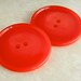 Set of Two Vintage 1930's-40's Red Pearly Plastic Buttons - 1-3/8" VRP42A