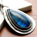 ON SALE This WEEK -One of a Kind Labradorite Necklace Modern Classic Artisan Metalwork Blue Flash