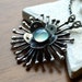 20% Off SALE Use Code BIRTHDAY12 - Dandelion One of a Kind Necklace in a Unique Botanical Style Oxidized Silver with Aqua Chalcedony
