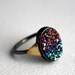 Rainbow Drusy with Triangles Ring - Handmade and One of a Kind