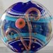 SALE Blue Heaven, handmade lampwork focalbead in blue, red, swirls with murrini, lampwork beads by Beadfairy Lampwork, SRA