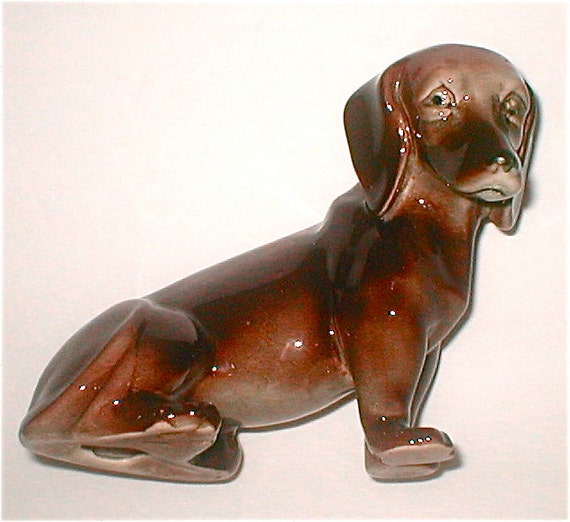 Dachshund Figurine Large Dog Vintage 50s Sitting Pretty