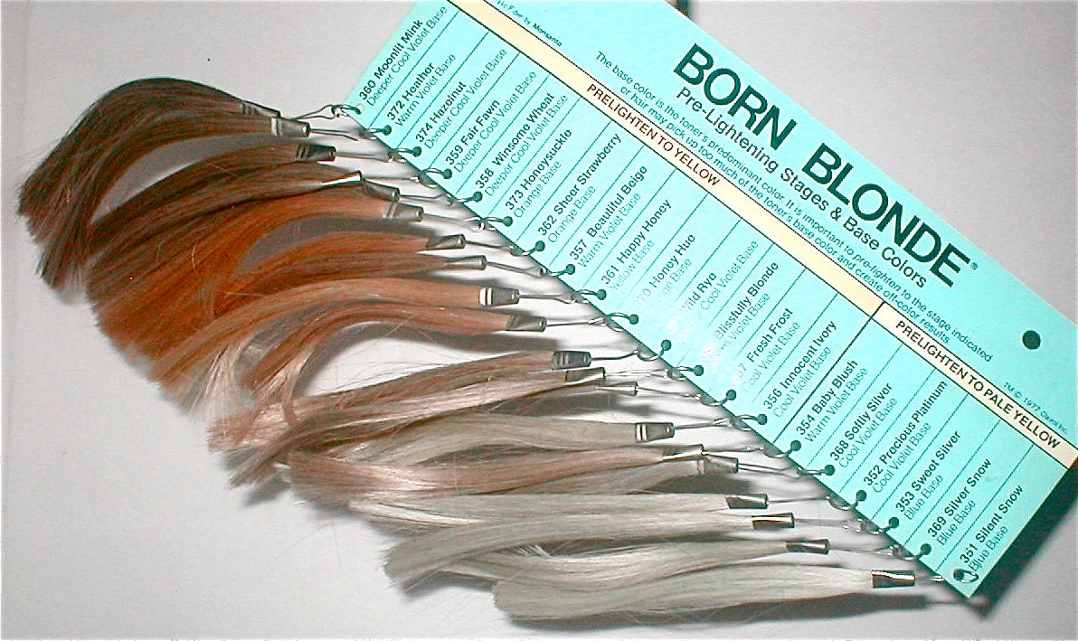 Born Blonde Hair Color Swatch Chart Vintage 70s Salon Hair