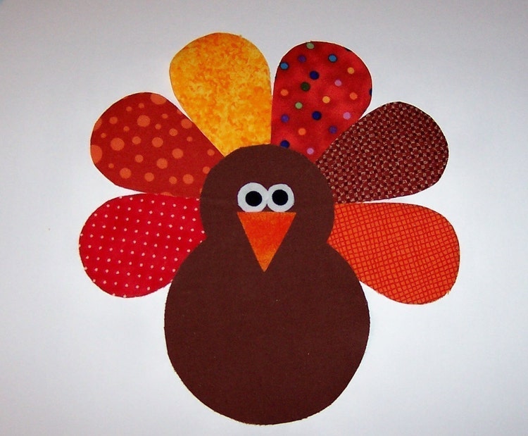 Applique PDF TEMPLATE Pattern ONLY Thanksgiving Turkey by etsykim