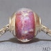 Handmade Pink SRA Lampwork Glass Bead With Sterling Silver OOAK European Charm Fits Troll Bracelet Baby Doll
