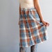 vintage PLAID skirt / button down WOOL skirt