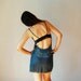 recycled OPEN BACK slip dress / hand dyed forest green night dress