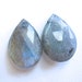 Labradorite faceted semiprecious stone bead briolettes -approx.. 17mm X 12mm
