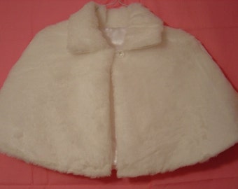 White Bridal Capelet,Fur Wedding Cape,Bridal Cover Up,Diamond White Fur Stole,Fur Wrap,