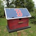 Play Ball Boston Red Sox Primitive License Plate Birdhouse Blue Red Baseball