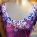 Fuchsia Berry Necklace Batik Top - Summer Sale - size L only