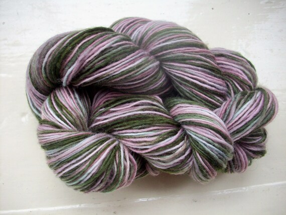 Hand painted yarn 150g. wool laceweight green by SpinningStreak
