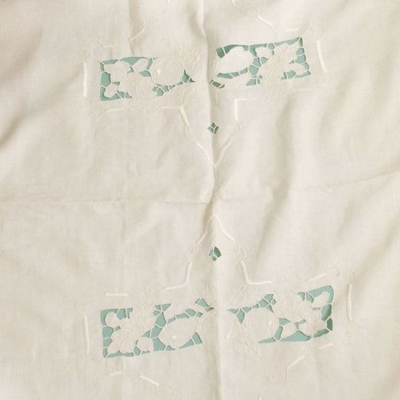 SALE Vintage Portuguese linen Madeira tablecloth