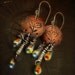 Copper Lotus, Hill Tribe Silver and Czech Glass Drop Beaded Earrings