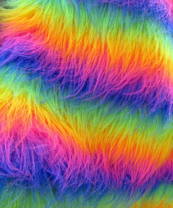 Rainbow Multitonal 100mm pile synthetic faux fur fabric
