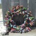 Bright Rainbow Homespun Fabric Rag Wreath Purple Pink Blue Green Spring Wreath