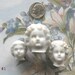 German Frozen Charlotte Doll Head MINI Antique Doll Body Head Part Assemblage Diy Jewelry Altered Art Assemblage