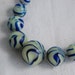 Vintage Art Deco Blue and Yellow Glass Beads Beaded Necklace 1920's - 1930's - Reserved for Kathe