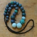 Fragment bead hand carved necklace in verdigris