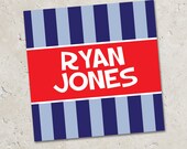 Stickers or Gift Tags . Red and Blue Stripes . for Favors, Treat Bags and Envelope Seals Il_170x135