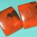 Vintage MOD Orange and Black Marbled Bakelite Clip Earrings