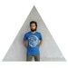 Mens tshirt - organic cotton - MEDIUM - full moon screenprint on American Apparel galaxy blue - fall fashion