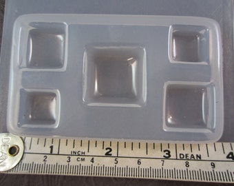 Resin Mold Square Jewels 5 Count 3 Sizes Pendant Earrings Jewelry