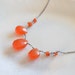Rustic Carnelian Briolettes Oxidized Sterling Silver Necklace